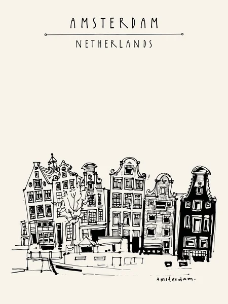 Amsterdam city center, Hollandia — Stock Vector