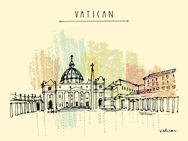 Catedral de San Pedro en el Vaticano — Vector de stock