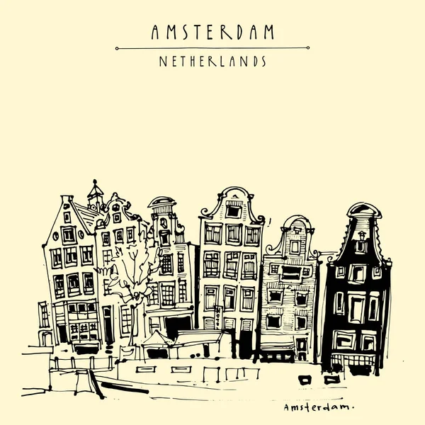 Amsterdam stadtzentrum, holland — Stockvektor