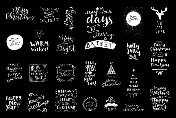 Noel ve yeni yıl logosu kümesi