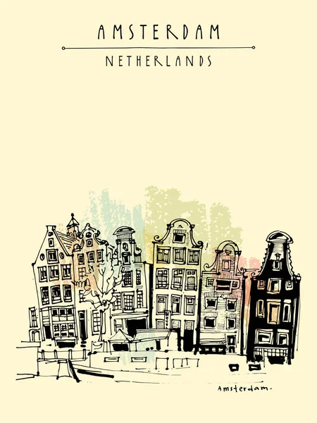 Amsterdam centro da cidade, Holanda — Vetor de Stock