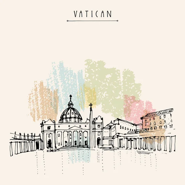 Catedral de San Pedro en el Vaticano — Vector de stock