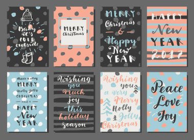 pastel renkli modern kaligrafi kartları