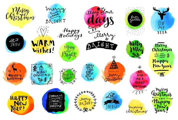 Neşeli Noel el logolar çekilmiş