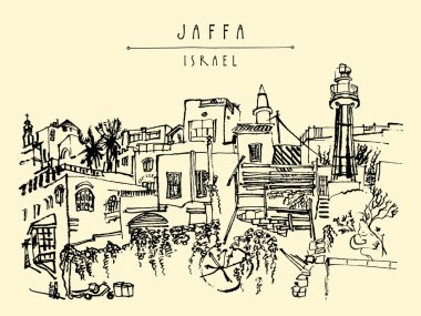 Jaffa ile turist kartpostal