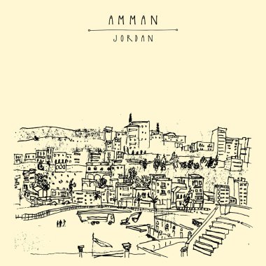 turist kartpostal başkenti Amman şehir ile