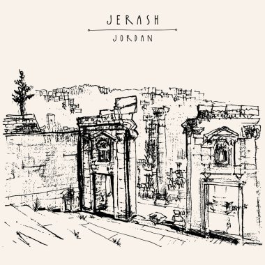 turist kartpostal ile antik kenti: Jerash