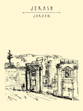 turist kartpostal ile antik kenti: Jerash