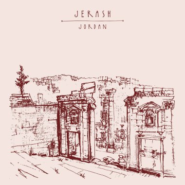 turist kartpostal ile antik kenti: Jerash