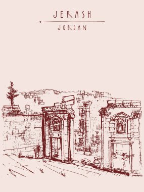turist kartpostal ile antik kenti: Jerash