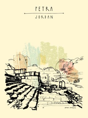 turist kartpostal ile Petra ören