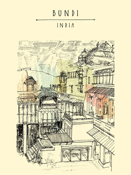 Bundi, Rajastán, India — Vector de stock