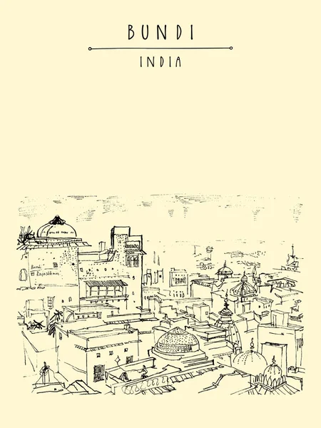 Bundi, Rajastán, India — Vector de stock