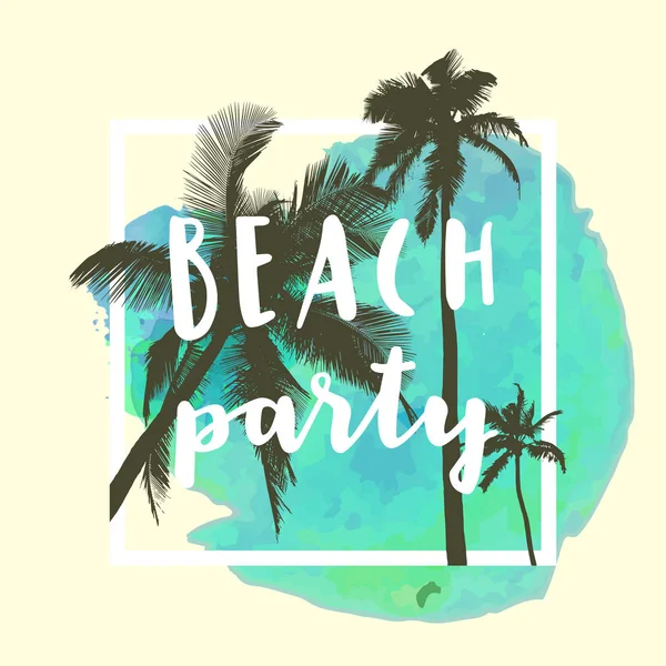 Beach Party Diseño caligráfico moderno — Vector de stock