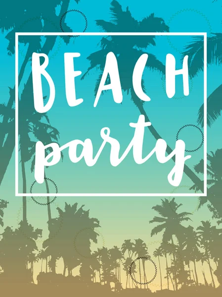 Beach Party nowoczesnym stylu kaligraficznego — Wektor stockowy