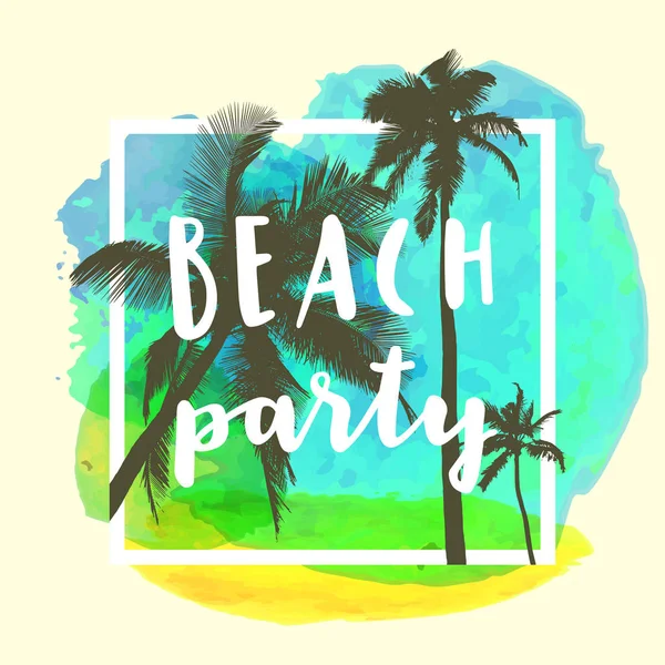 Beach Party nowoczesnym stylu kaligraficznego — Wektor stockowy