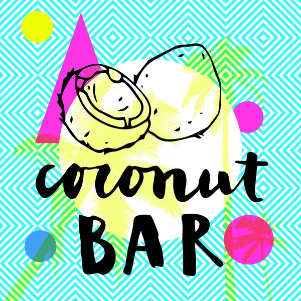 Nowoczesny Bar Coconut kaligrafii — Wektor stockowy