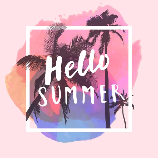 Hello Summer T-shirt design — Stock Vector
