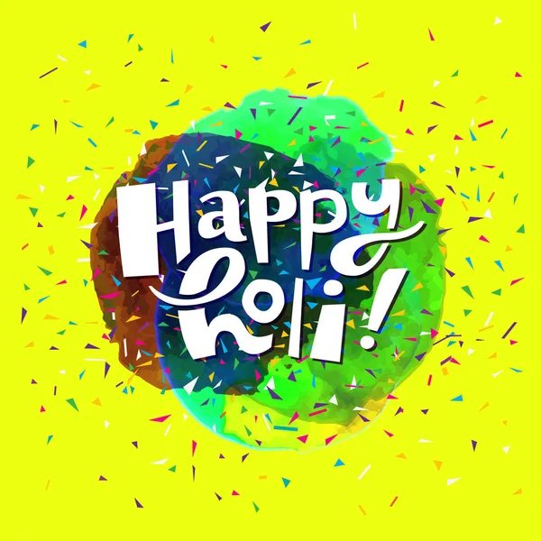 Carte Happy Holi dessinée à la main — Image vectorielle