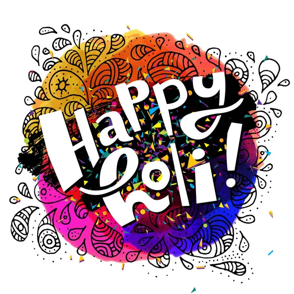 Colorful Happy Holi card — Stock Vector