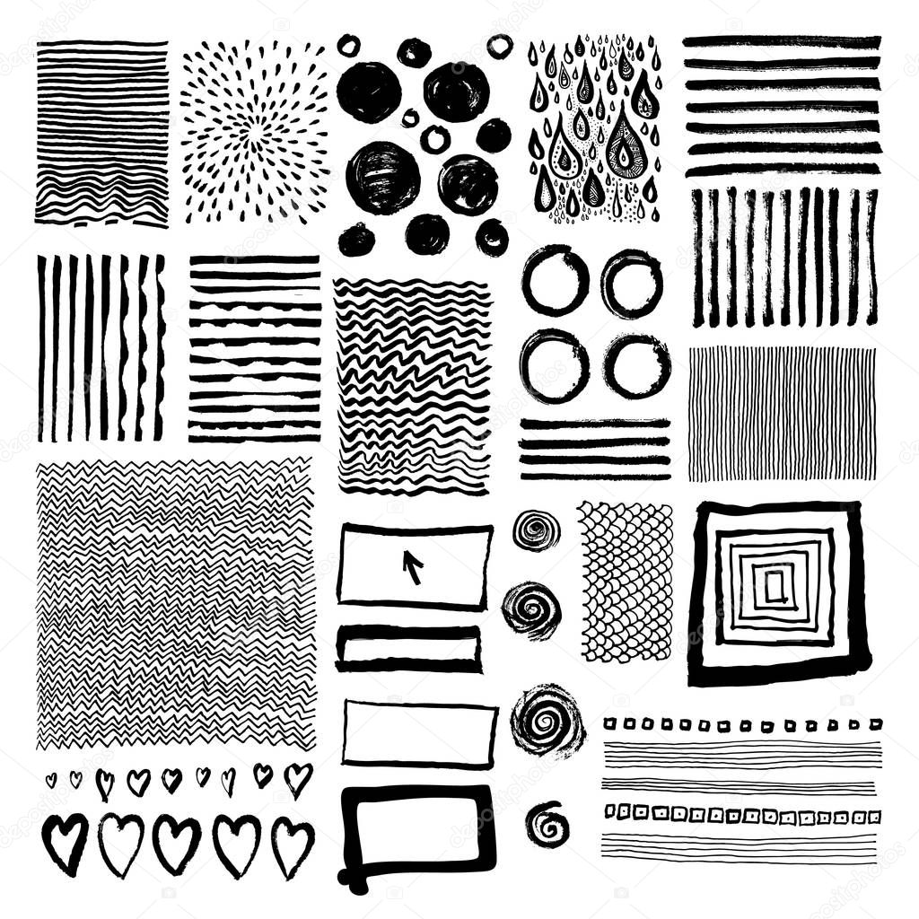 Grungy hand drawn textures