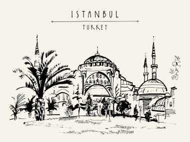 kartpostal ile Camii Istanbul'da