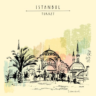 kartpostal ile Camii Istanbul'da
