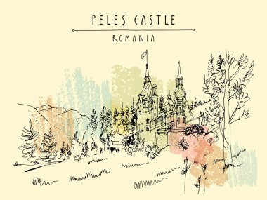 kartpostal Peles Kalesi ile