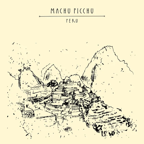 Потрясающий вид Мачу-Пикчу, Перу — стоковый вектор