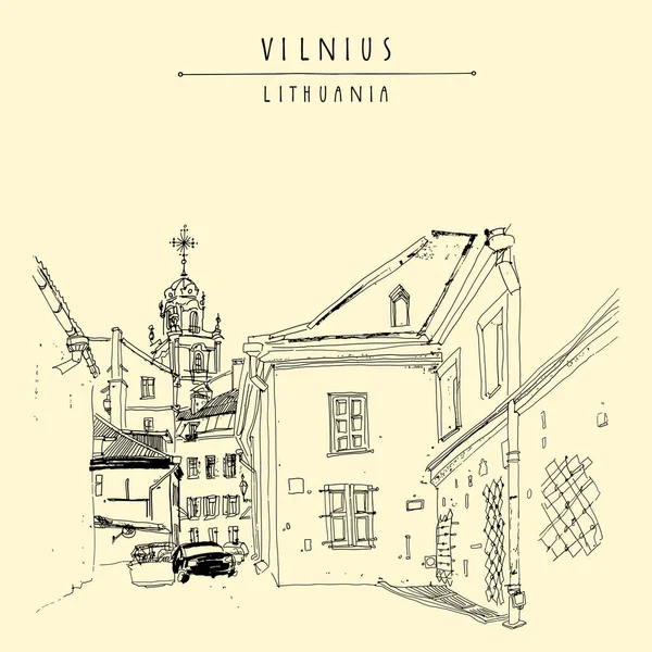 Vieille ville de Vilnius, Lituanie — Image vectorielle