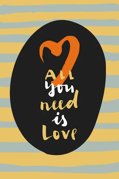 Todo lo que necesitas es una tarjeta de amor — Vector de stock