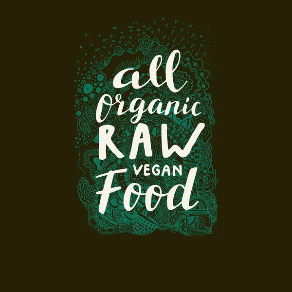 Raw Vegan Food teken — Stockvector