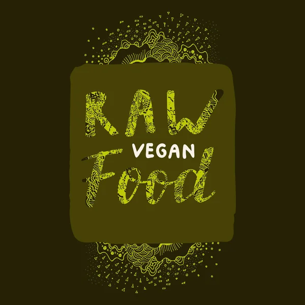 Raw Vegan Food teken — Stockvector