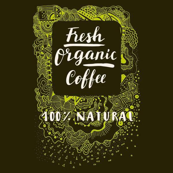 Fresh Organic Coffee sign — Stock Vector