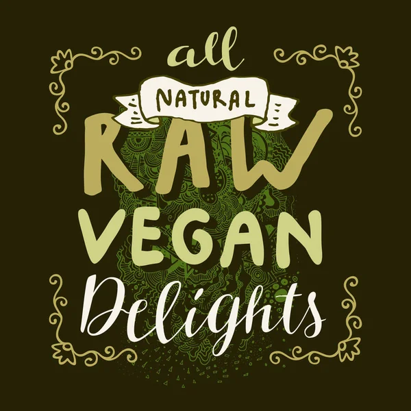 All Natural Raw Vegan Delights - Stok Vektor