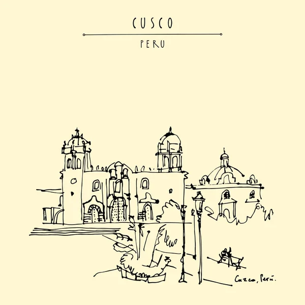 Casco antiguo en Cusco, Perú — Vector de stock