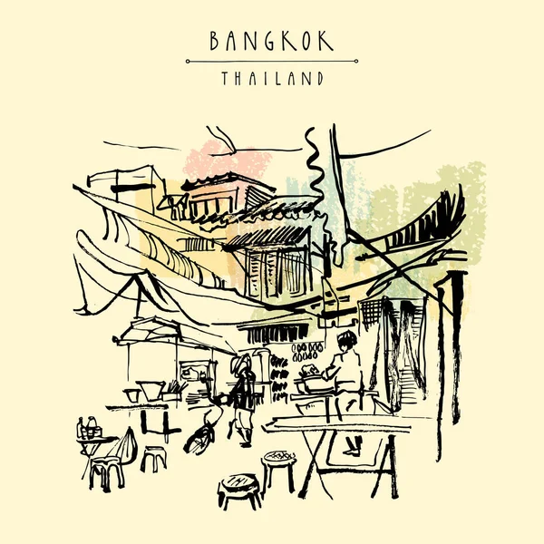 Traditionelles restaurant in bangkok — Stockvektor