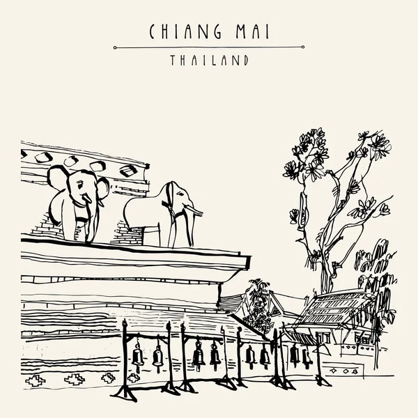 Postal Chiang Mai Tailandia — Archivo Imágenes Vectoriales