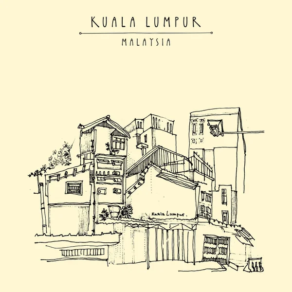 Postcard with Kuala Lumpur Stock Illustration