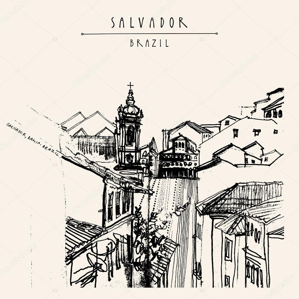 postcard with buildings in Salvador