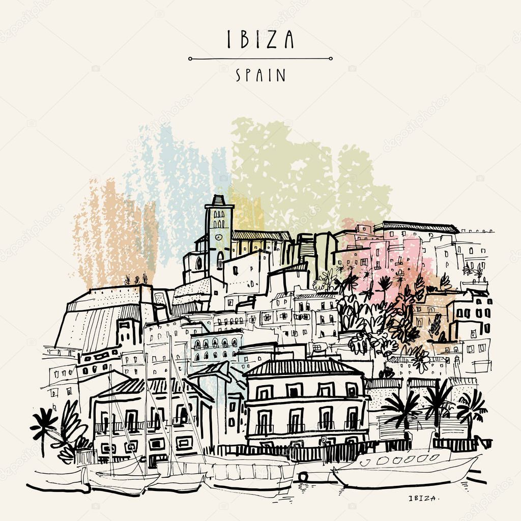 Old town and castle in Ibiza
