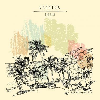Vagator Plajı, Goa, Hindistan.