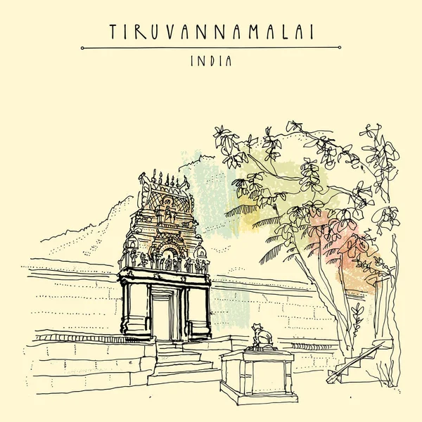 Tiruvannamalai, tamilische nadu, indien. — Stockvektor