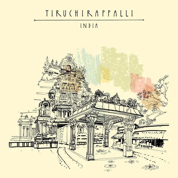 Tiruchirappalli (Trichy), estado de Tamil Nadu, India . — Vector de stock