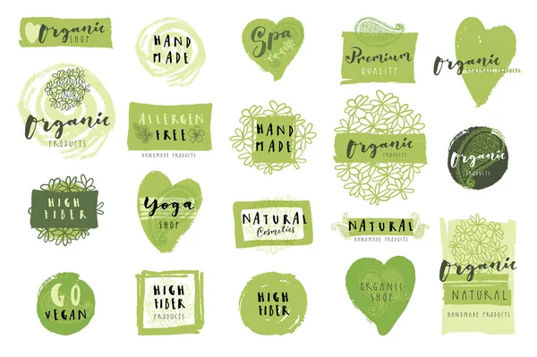 Organik el yapımı ürün etiket kümesi
