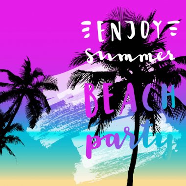  Beach Party renkli el ilanı