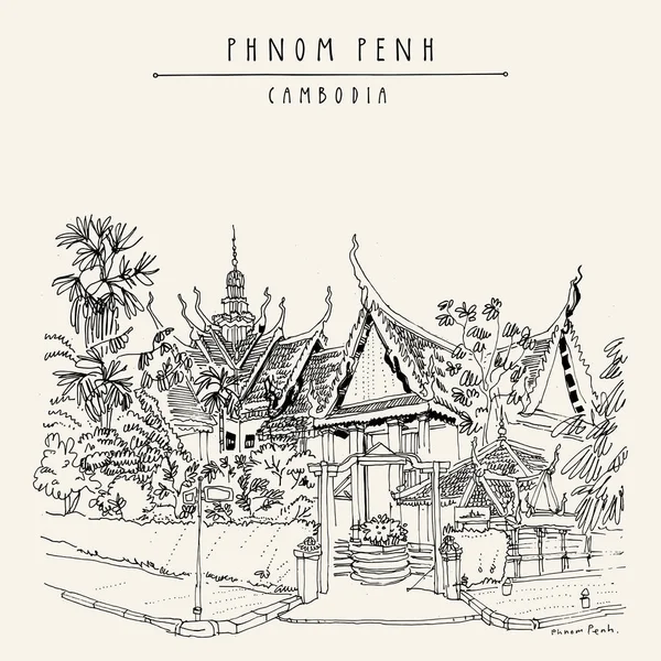 Vintage el çekilmiş kartpostal seyahat