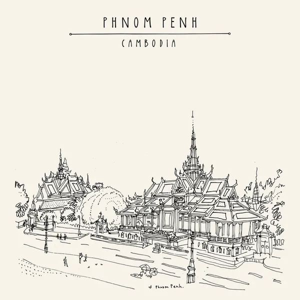 Vintage el çekilmiş kartpostal seyahat