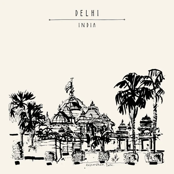 Vintage el çekilmiş kartpostal seyahat