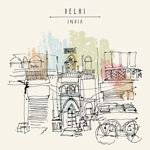 Yeni Delhi el çekilmiş kartpostal